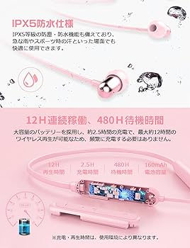 ストロベリー ワイヤレスイヤフォン ピンク Strawberry Wireless Earphone チャーム付きのシリコンケースが